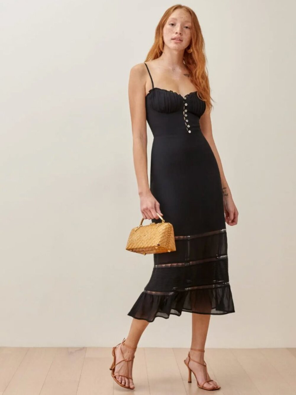 Reformation Harvest Dress in Black Size 2